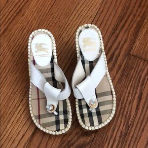 Burberry wedge sandals -white